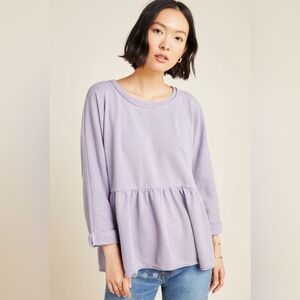 Anthropologie Lavender Peplum Tunic Top
